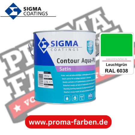 SIGMA Contour Aqua-PU Gloss kaufen bei Proma Farben RAL 6038 Leuchtgrün