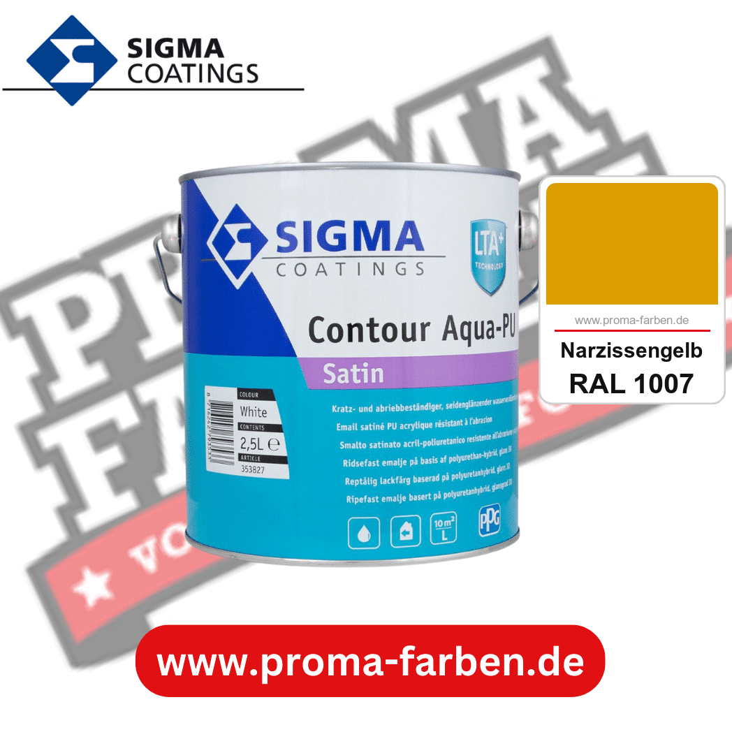 SIGMA Contour Aqua-PU Matt kaufen bei Proma Farben RAL 1007 Narzissengelb