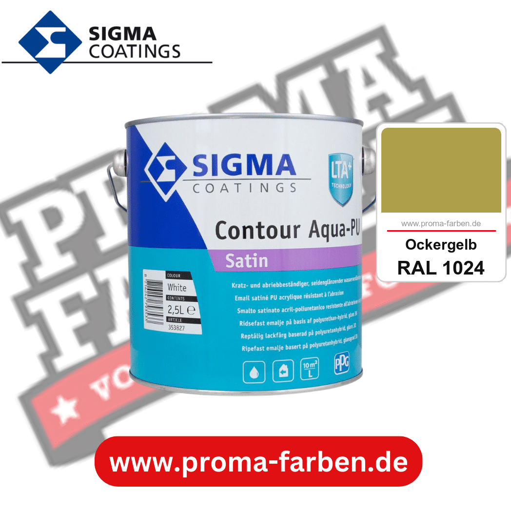 SIGMA Contour Aqua-PU Matt kaufen bei Proma Farben RAL 1024 Ockergelb