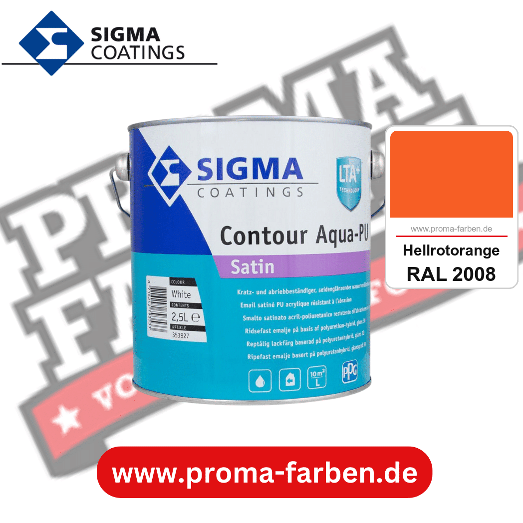 SIGMA Contour Aqua-PU Matt kaufen bei Proma Farben RAL 2008 Hellrotorange