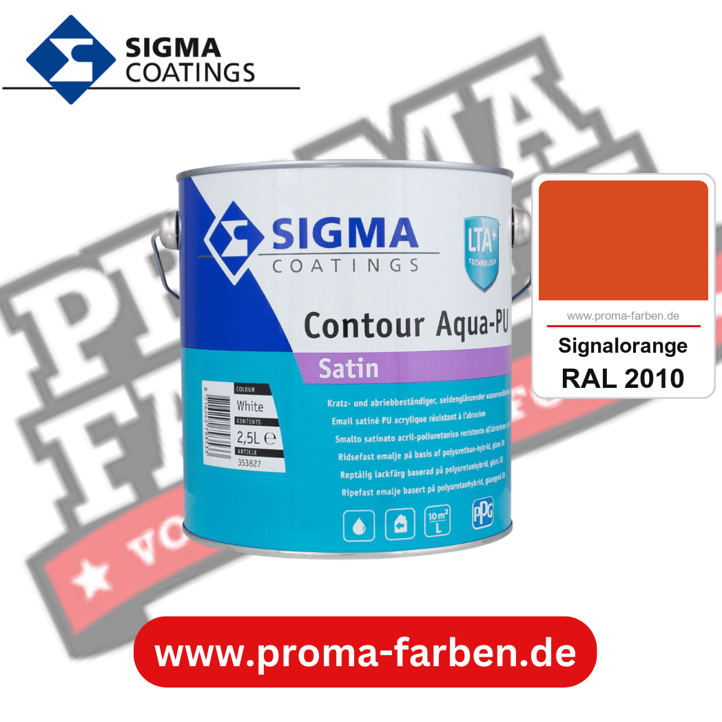 SIGMA Contour Aqua-PU Matt kaufen bei Proma Farben RAL 2010 Signalorange