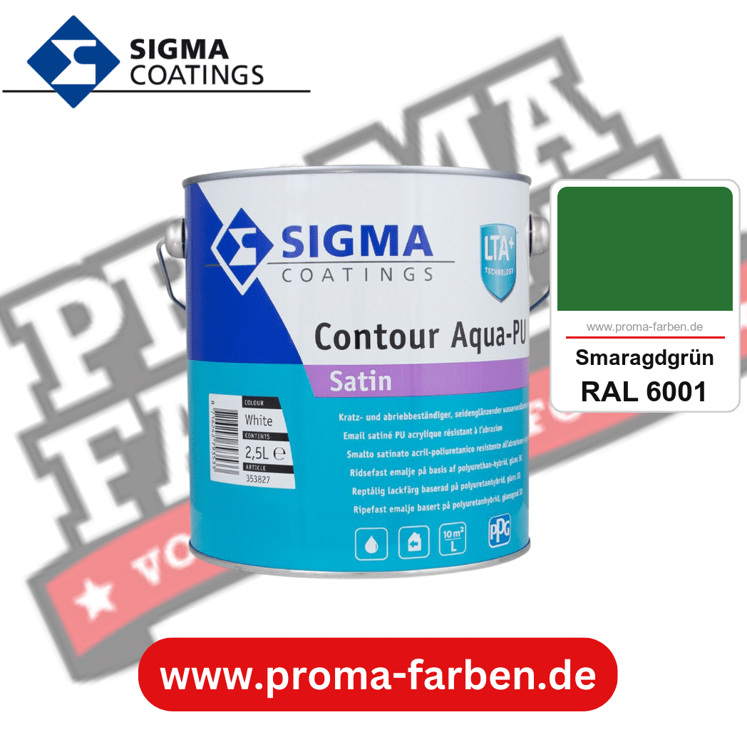 SIGMA Contour Aqua-PU Matt kaufen bei Proma Farben RAL 6001 Smaragdgrün