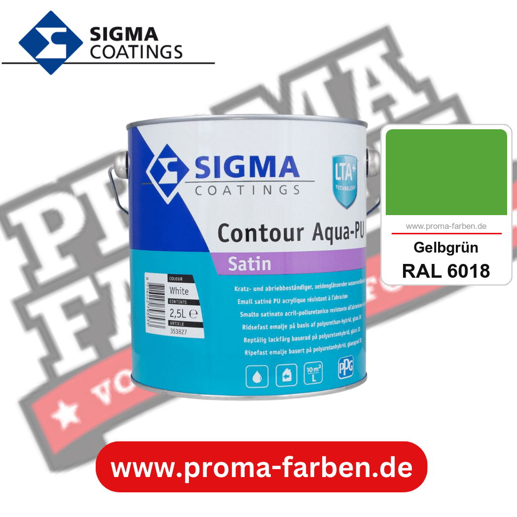 SIGMA Contour Aqua-PU Matt kaufen bei Proma Farben RAL 6018 Gelbgrün