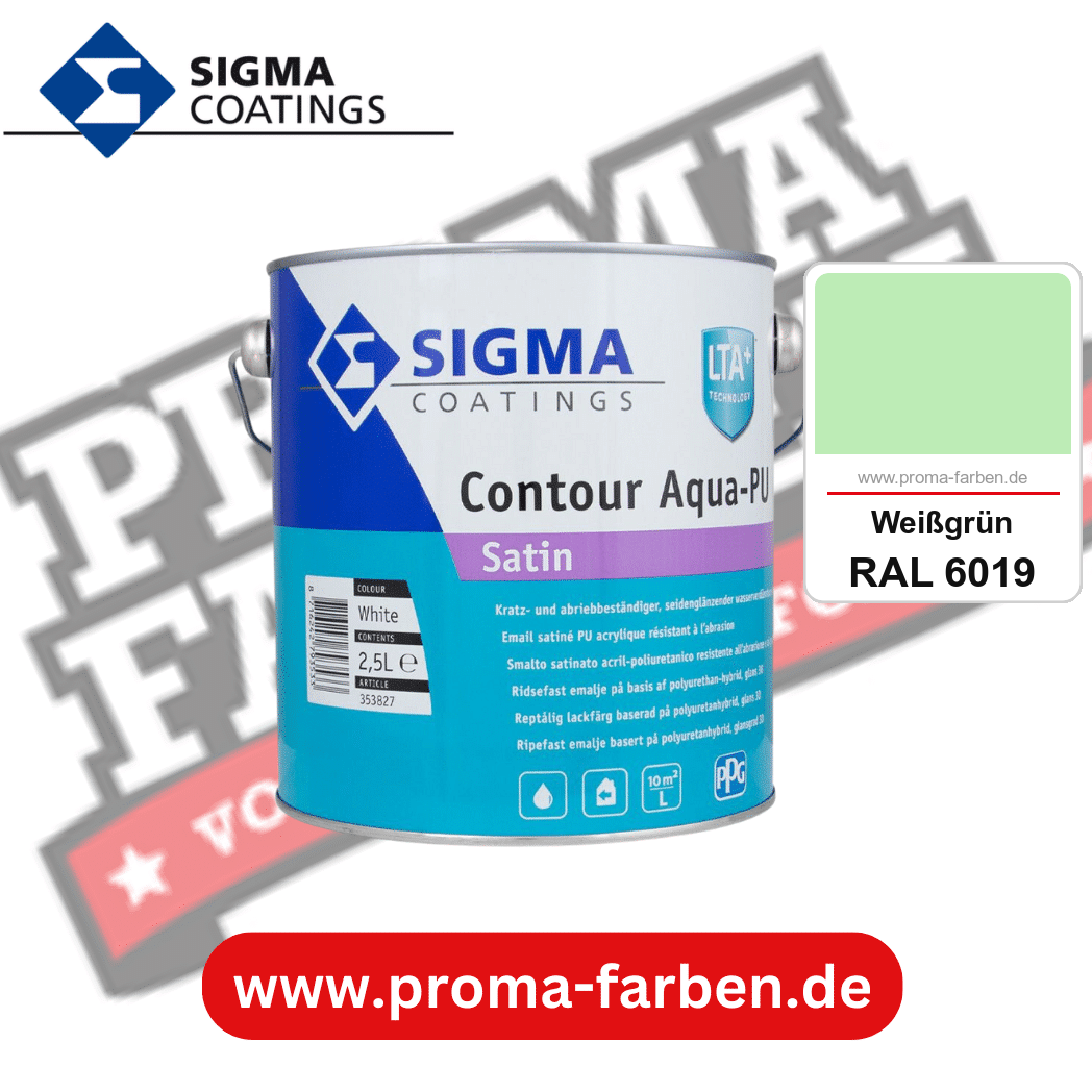 SIGMA Contour Aqua-PU Matt kaufen bei Proma Farben RAL 6019 Weißgrün