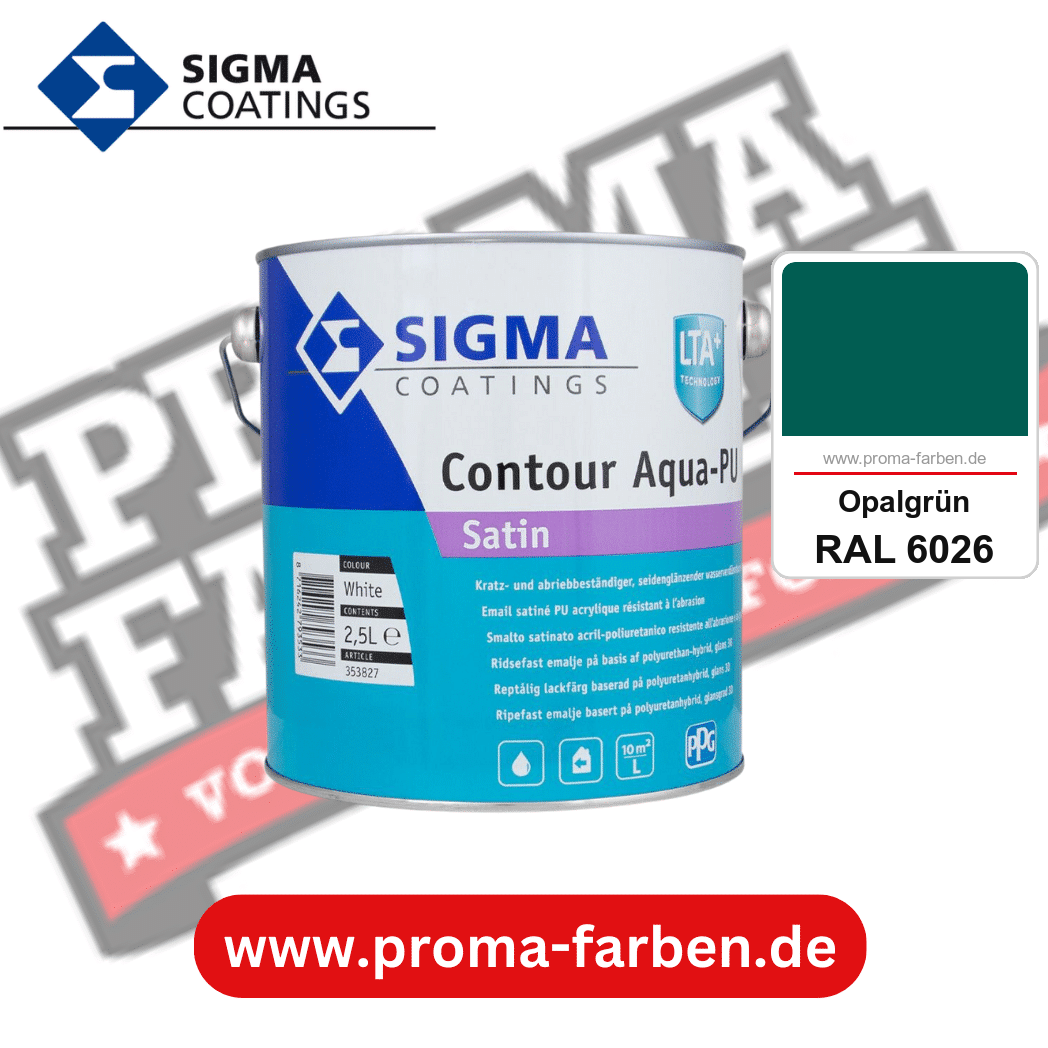 SIGMA Contour Aqua-PU Matt kaufen bei Proma Farben RAL 6026 Opalgrün