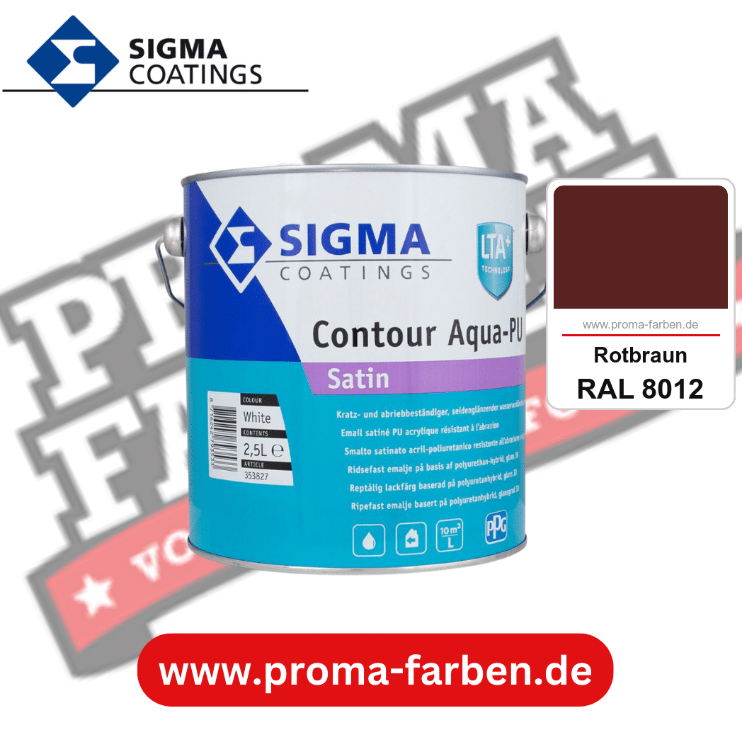 SIGMA Contour Aqua-PU Matt kaufen bei Proma Farben RAL 8012 Rotbraun
