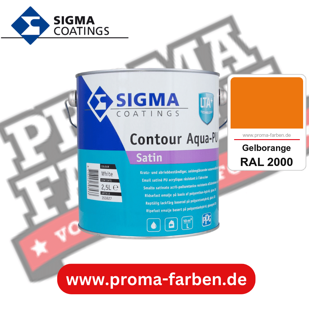 SIGMA Contour Aqua-PU Satin kaufen bei Proma Farben RAL 2000 Gelborange