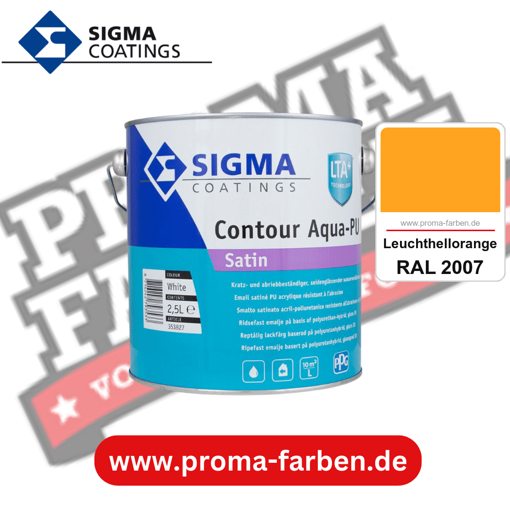 SIGMA Contour Aqua-PU Satin kaufen bei Proma Farben RAL 2007 Leuchthellorange