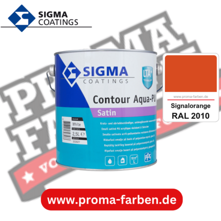 SIGMA Contour Aqua-PU Satin kaufen bei Proma Farben RAL 2010 Signalorange
