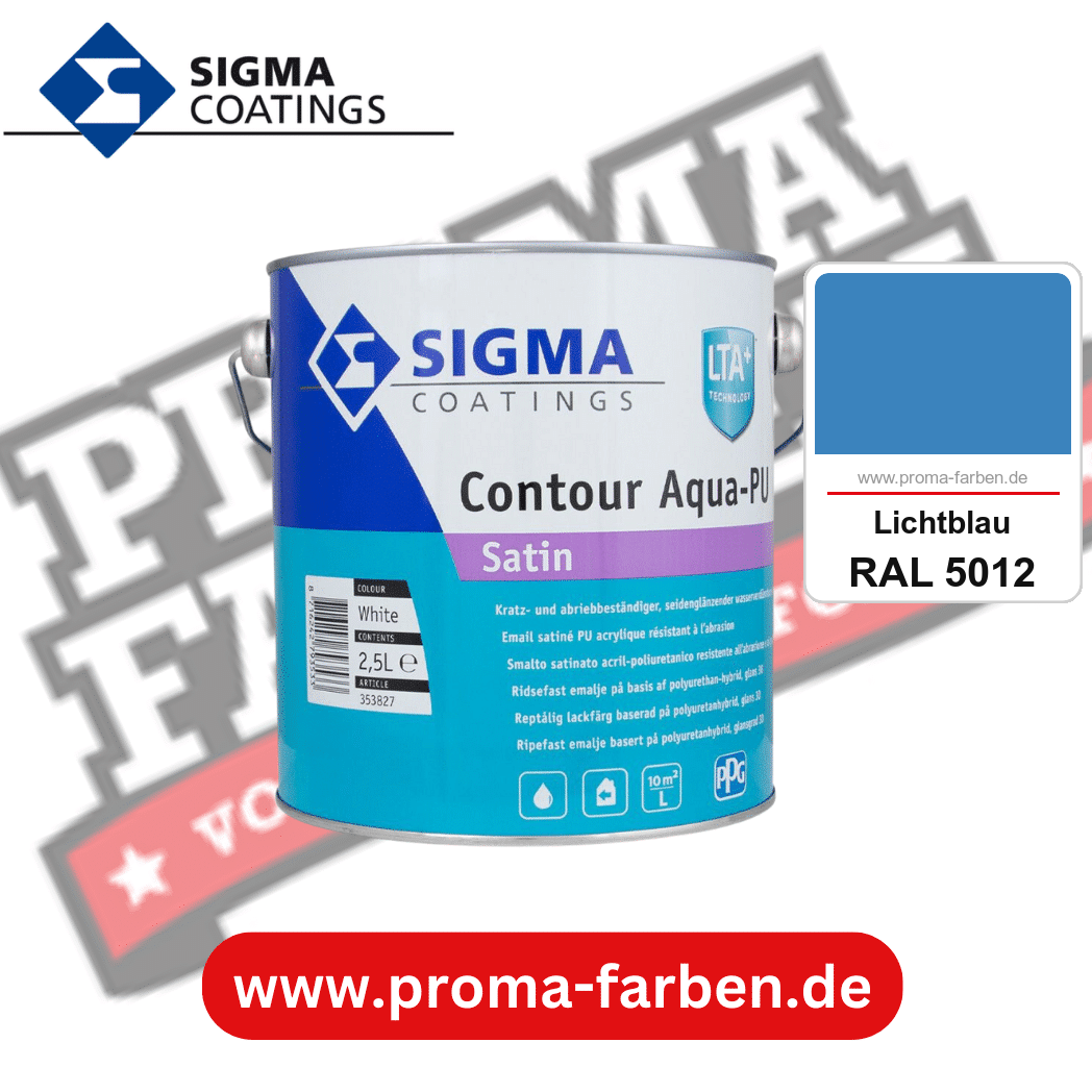 SIGMA Contour Aqua-PU Satin kaufen bei Proma Farben RAL 5012 Lichtblau