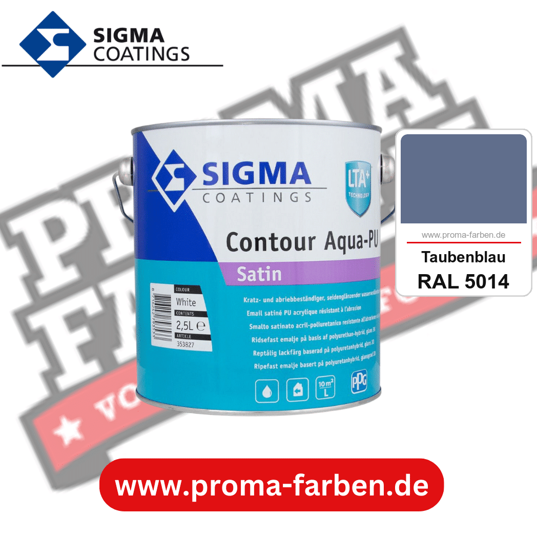 SIGMA Contour Aqua-PU Satin kaufen bei Proma Farben RAL 5014 Taubenblau