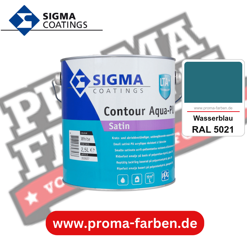 SIGMA Contour Aqua-PU Satin kaufen bei Proma Farben RAL 5021 Wasserblau
