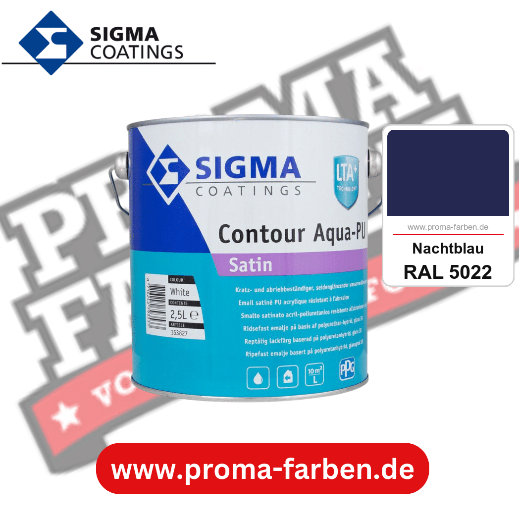 SIGMA Contour Aqua-PU Satin kaufen bei Proma Farben RAL 5022 Nachtblau