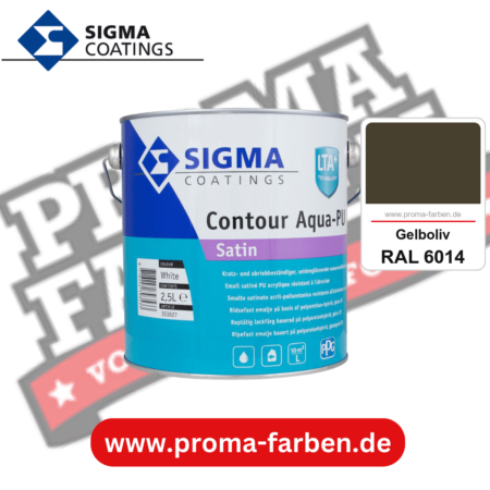 SIGMA Contour Aqua-PU Satin kaufen bei Proma Farben RAL 6014 Gelboliv