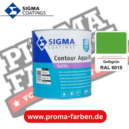 SIGMA Contour Aqua-PU Satin kaufen bei Proma Farben RAL 6018 Gelbgrün