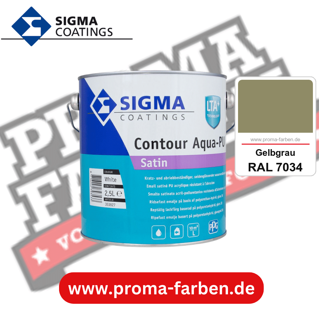 SIGMA Contour Aqua-PU Spray Primer kaufen bei Proma Farben RAL 7034 Gelbgrau