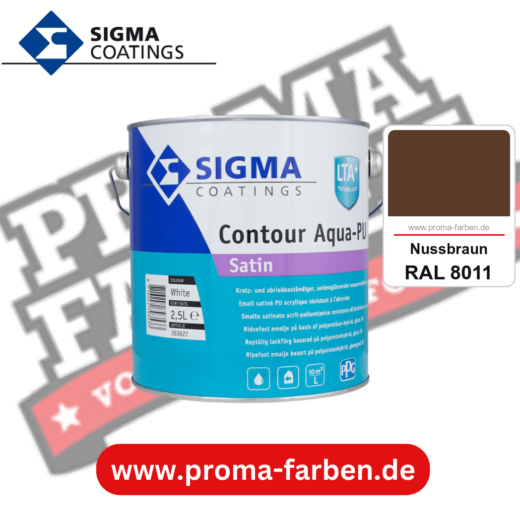 SIGMA Contour Aqua-PU Spray Primer kaufen bei Proma Farben RAL 8011 Nussbraun