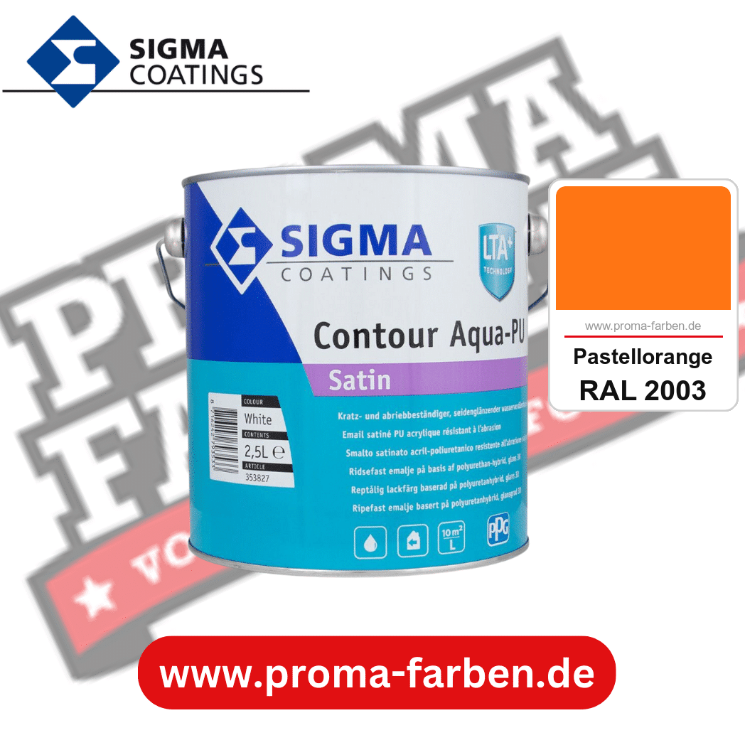 SIGMA Contour Aqua-PU Spray Satin kaufen bei Proma Farben RAL 2003 Pastellorange