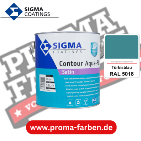 SIGMA Contour Aqua-PU Spray Satin kaufen bei Proma Farben RAL 5018 Türkisblau