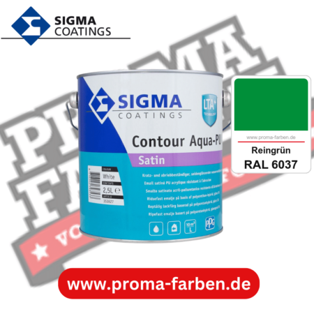 SIGMA Contour Aqua-PU Spray Satin kaufen bei Proma Farben RAL 6037 Reingrün