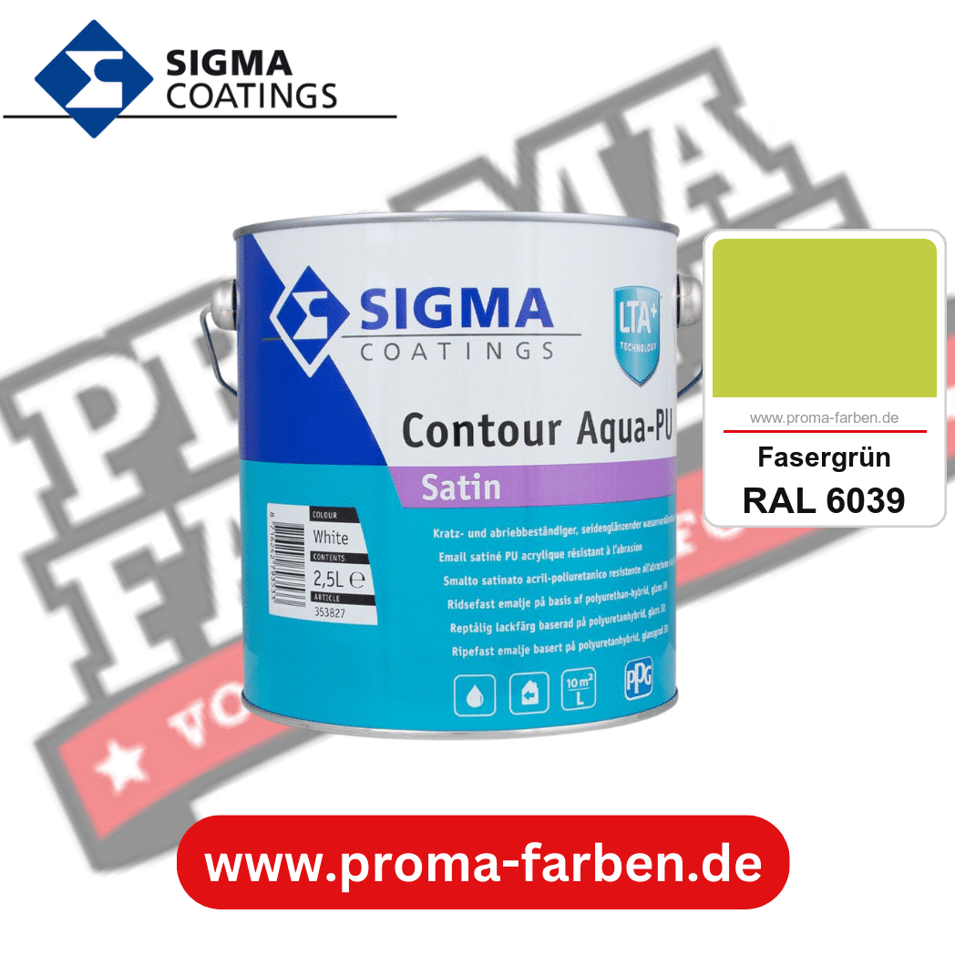 SIGMA Contour Aqua-PU Spray Satin kaufen bei Proma Farben RAL 6039 Fasergrün