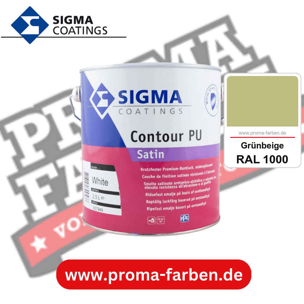 SIGMA Contour Protect PU Satin kaufen bei Proma Farben RAL 1000 Grünbeige