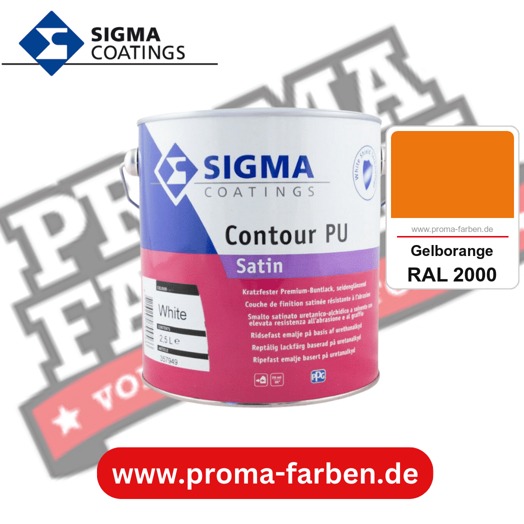 SIGMA Contour Protect PU Satin kaufen bei Proma Farben RAL 2000 Gelborange