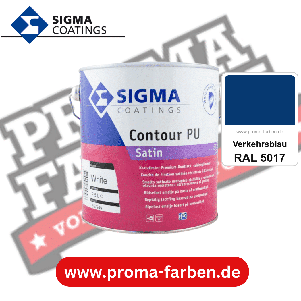 SIGMA Contour Protect PU Satin kaufen bei Proma Farben RAL 5017 Verkehrsblau