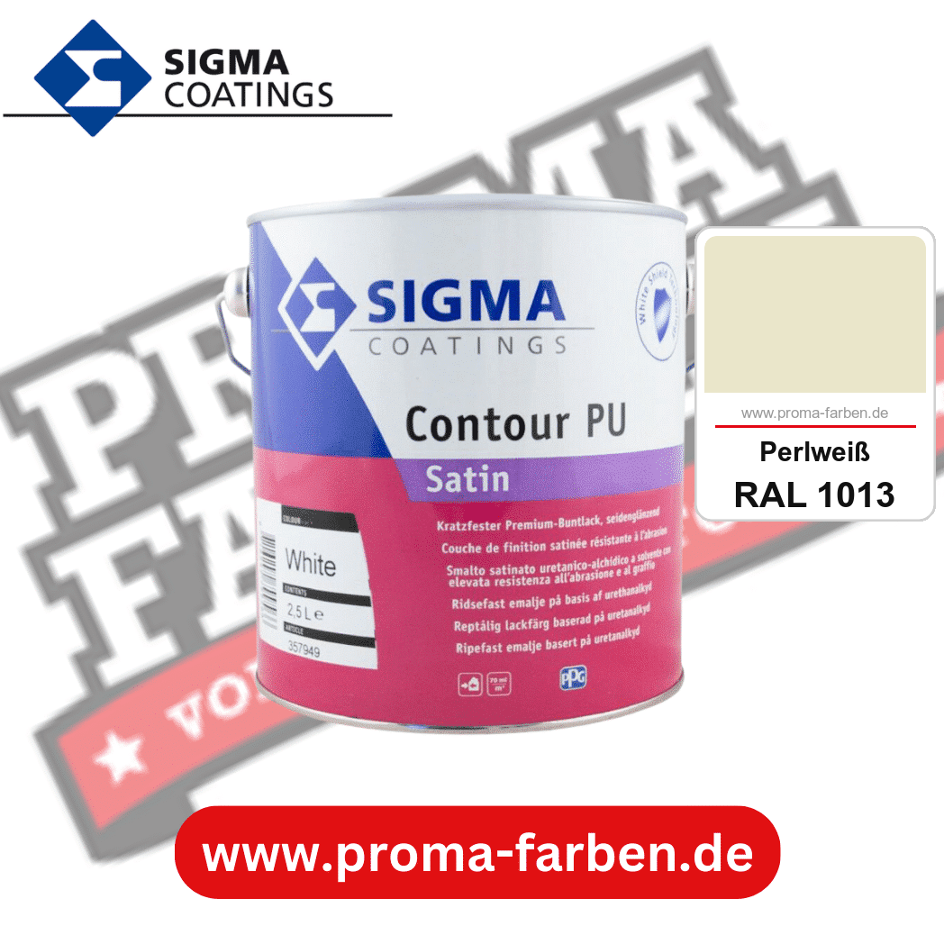 SIGMA Contour PU Satin kaufen bei Proma Farben RAL 1013 Perlweiß