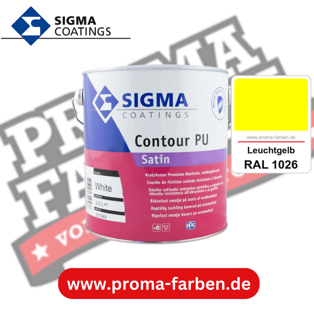 SIGMA Contour PU Satin kaufen bei Proma Farben RAL 1026 Leuchtgelb