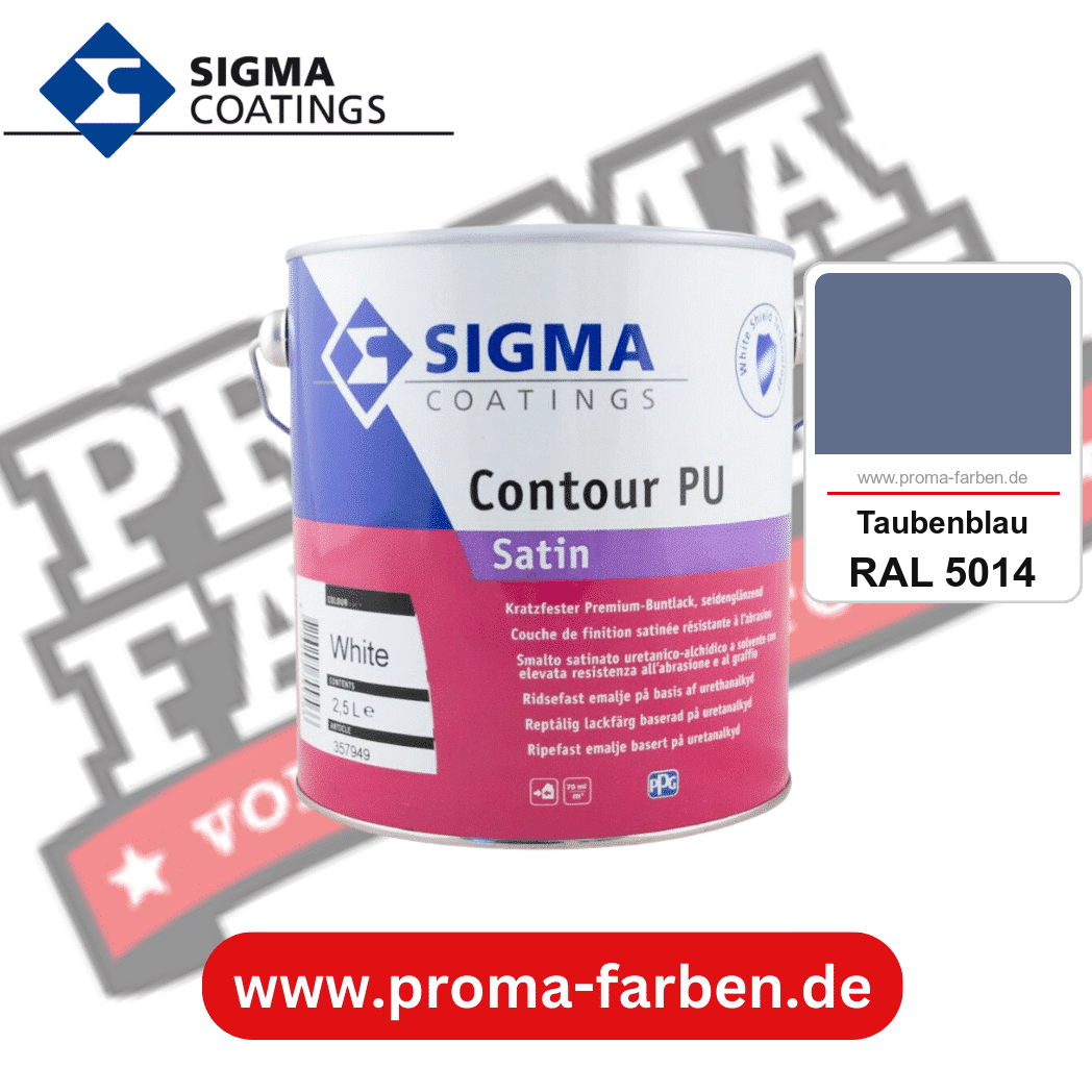 SIGMA Contour PU Satin kaufen bei Proma Farben RAL 5014 Taubenblau