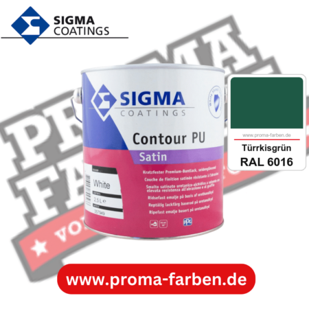 SIGMA Contour PU Satin kaufen bei Proma Farben RAL 6016 Türrkisgrün
