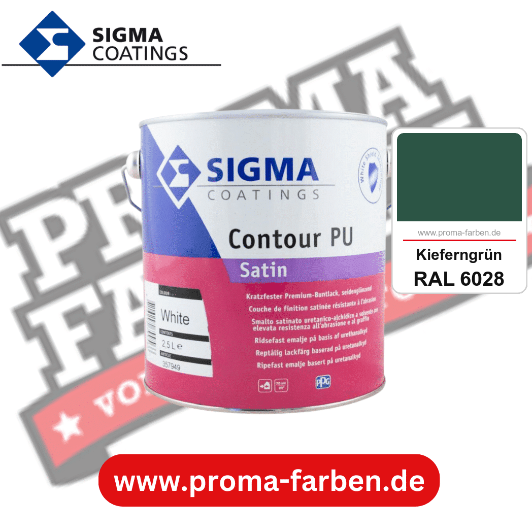 SIGMA Contour PU Satin kaufen bei Proma Farben RAL 6028 Kieferngrün