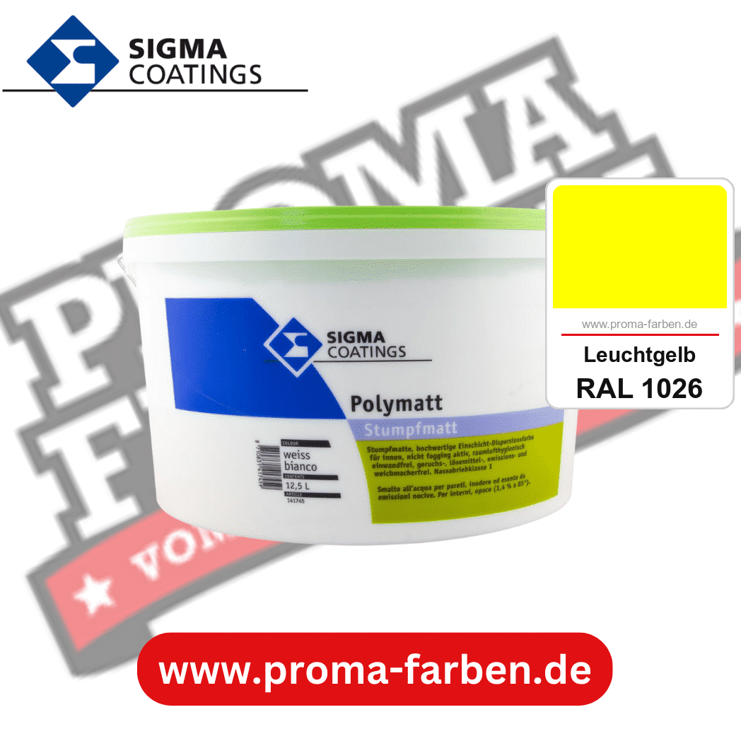 SIGMA Dekomatt Pro kaufen bei Proma Farben RAL 1026 Leuchtgelb