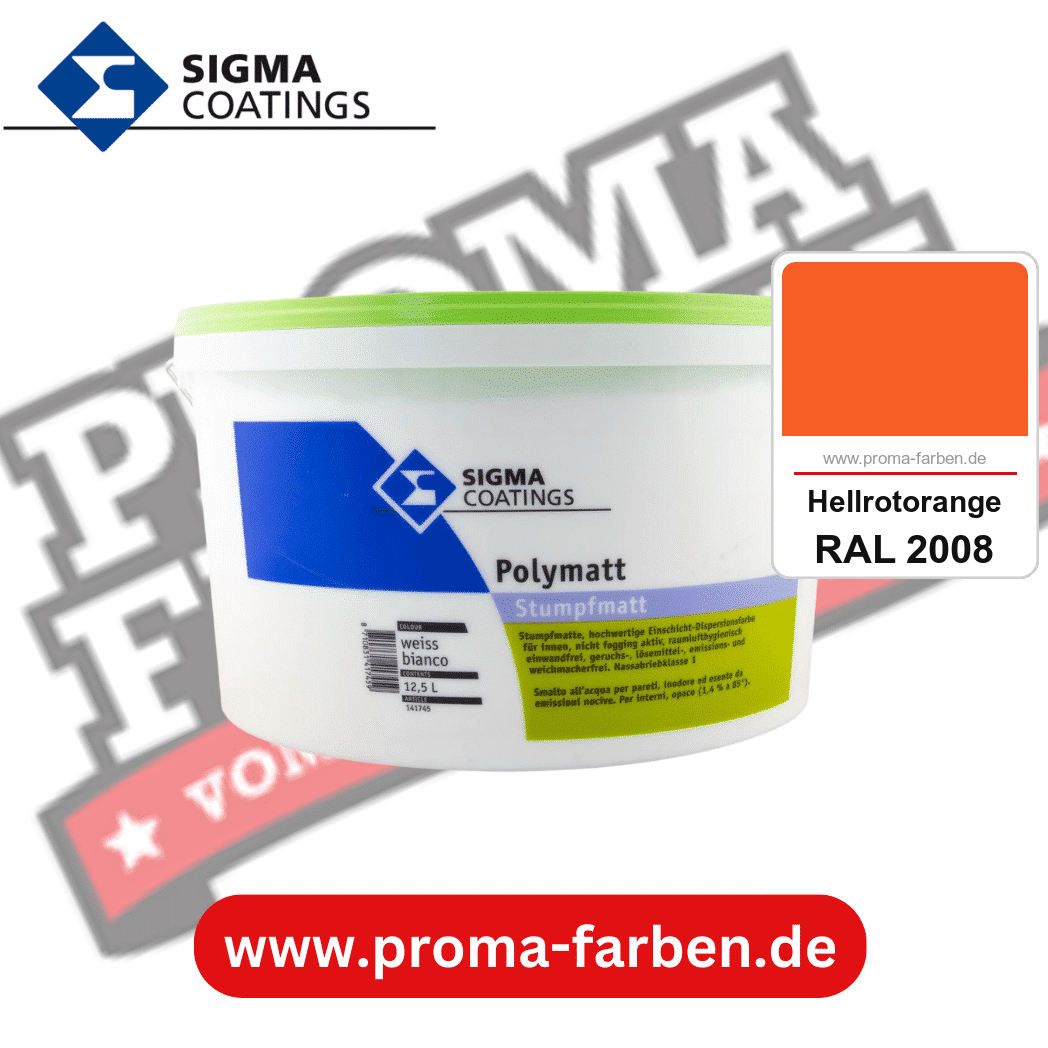 SIGMA Polymatt kaufen bei Proma Farben RAL 2008 Hellrotorange