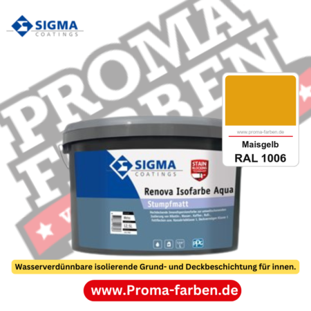 SIGMA Renova Isofarbe Aqua kaufen bei Proma Farben RAL 1006 Maisgelb