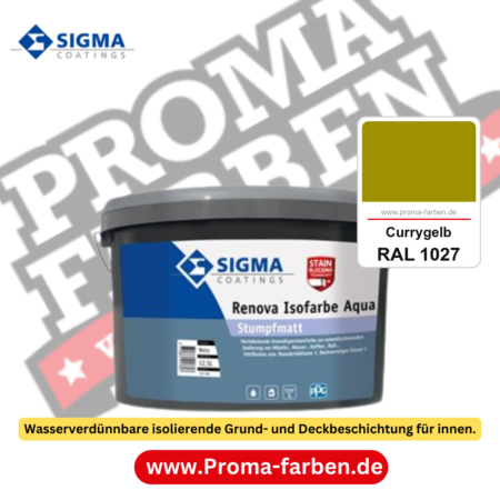 SIGMA Renova Isofarbe Aqua kaufen bei Proma Farben RAL 1027 Currygelb