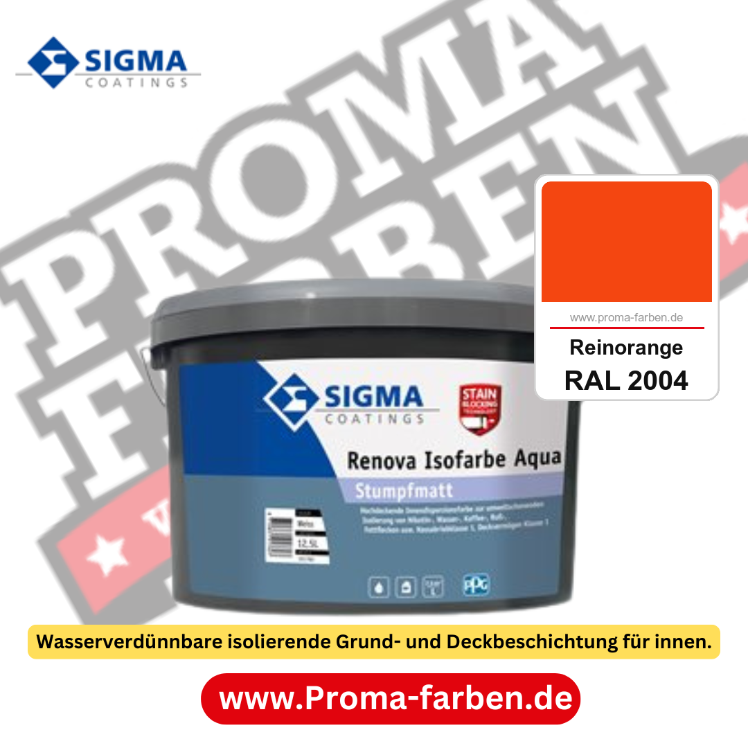 SIGMA Renova Isofarbe Aqua kaufen bei Proma Farben RAL 2004 Reinorange