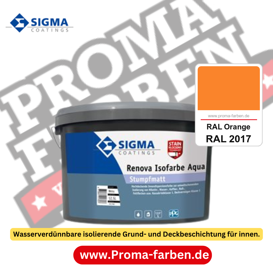 SIGMA Renova Isofarbe Aqua kaufen bei Proma Farben RAL 2017 RAL Orange