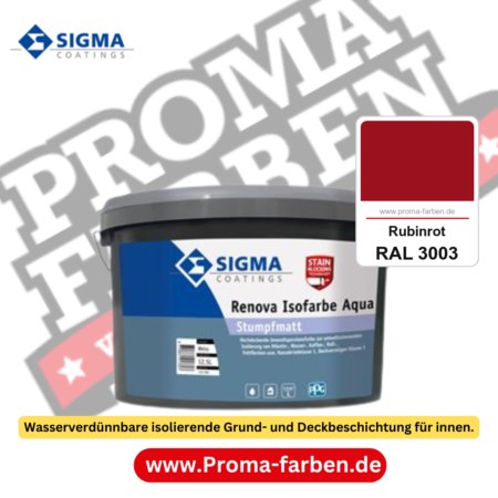 SIGMA Renova Isofarbe Aqua kaufen bei Proma Farben RAL 3003 Rubinrot