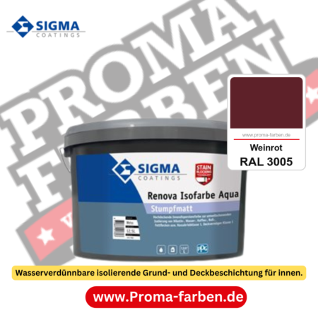 SIGMA Renova Isofarbe Aqua kaufen bei Proma Farben RAL 3005 Weinrot