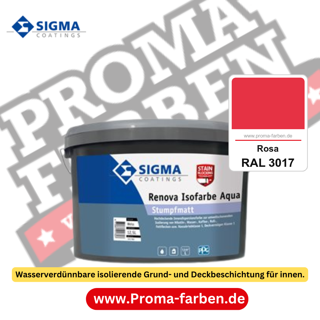 SIGMA Renova Isofarbe Aqua kaufen bei Proma Farben RAL 3017 Rosa