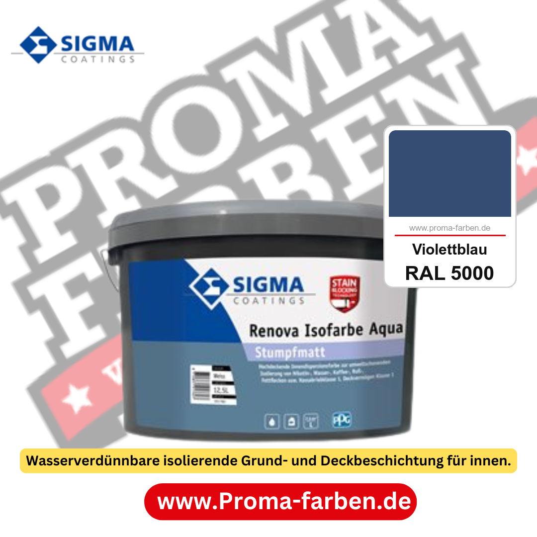 SIGMA Renova Isofarbe Aqua kaufen bei Proma Farben RAL 5000 Violettblau