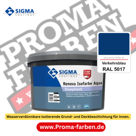 SIGMA Renova Isofarbe Aqua kaufen bei Proma Farben RAL 5017 Verkehrsblau