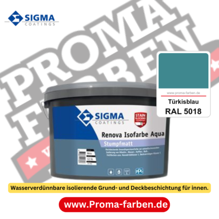 SIGMA Renova Isofarbe Aqua kaufen bei Proma Farben RAL 5018 Türkisblau