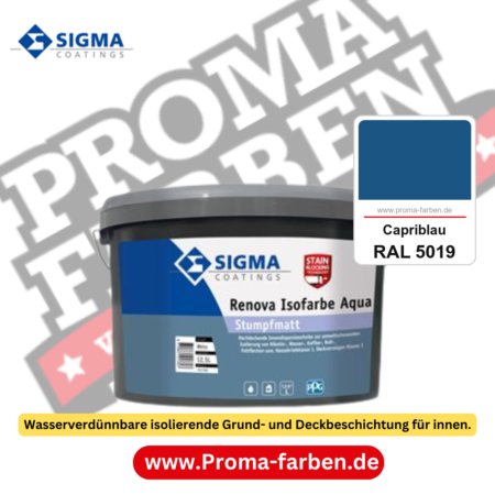 SIGMA Renova Isofarbe Aqua kaufen bei Proma Farben RAL 5019 Capriblau