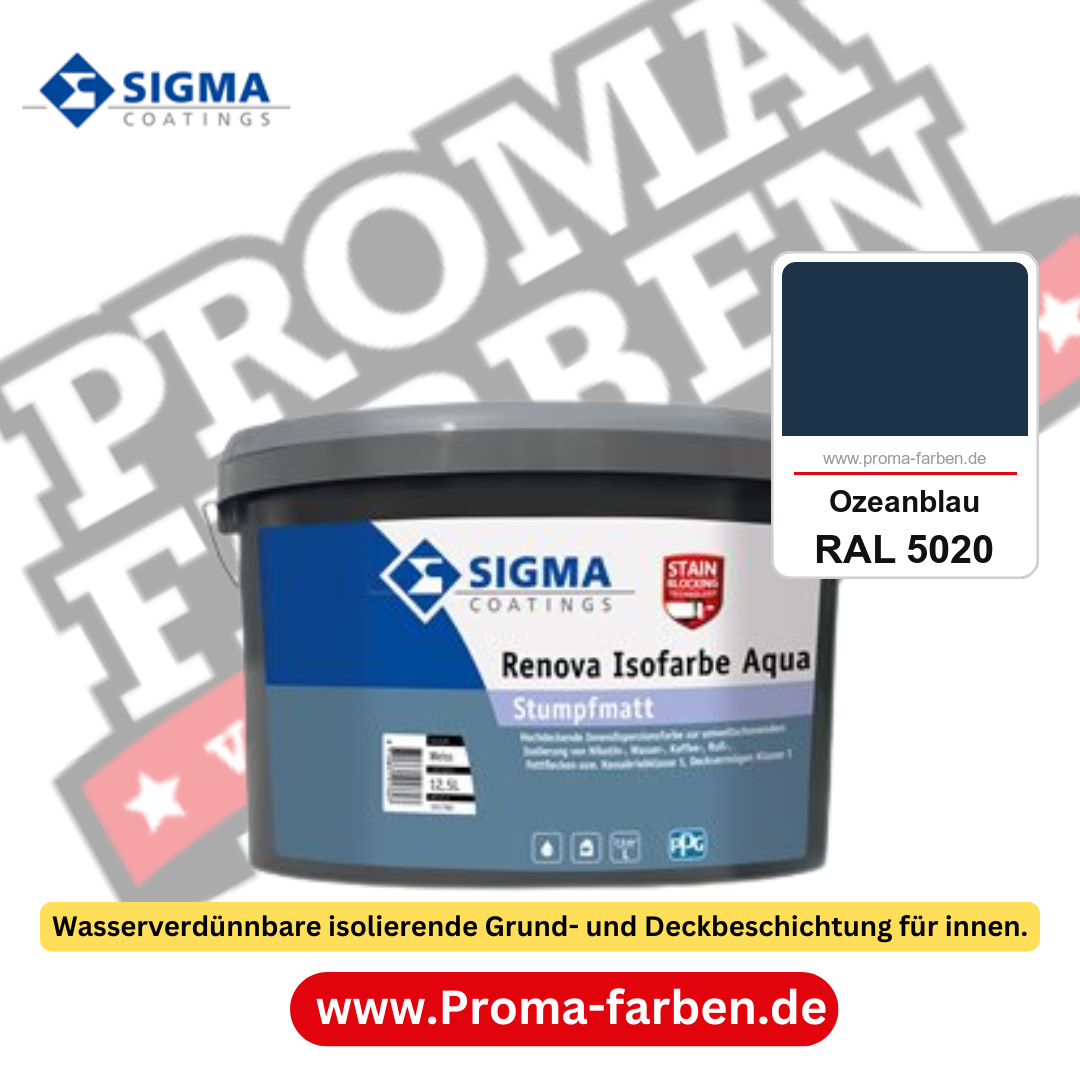 SIGMA Renova Isofarbe Aqua kaufen bei Proma Farben RAL 5020 Ozeanblau