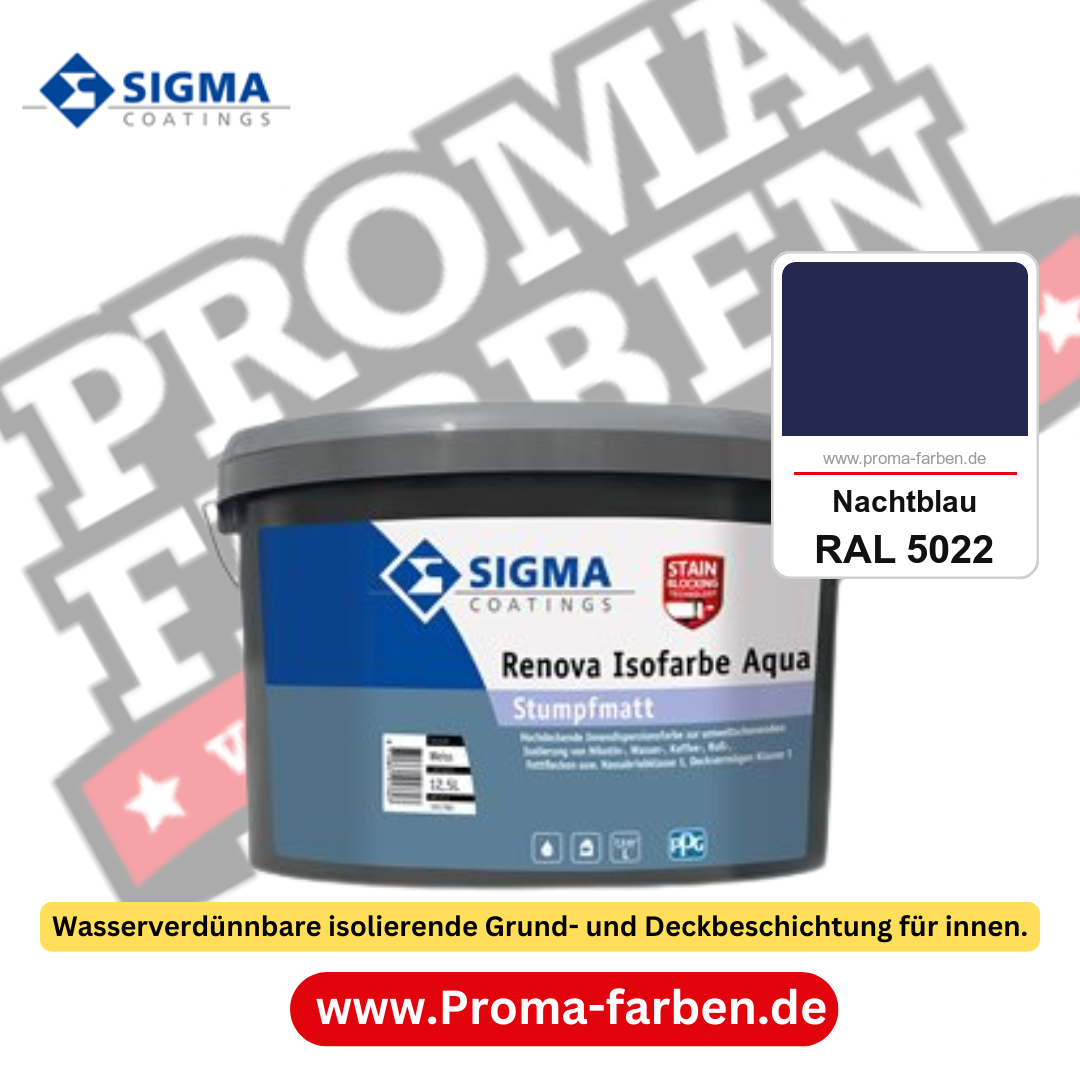 SIGMA Renova Isofarbe Aqua kaufen bei Proma Farben RAL 5022 Nachtblau