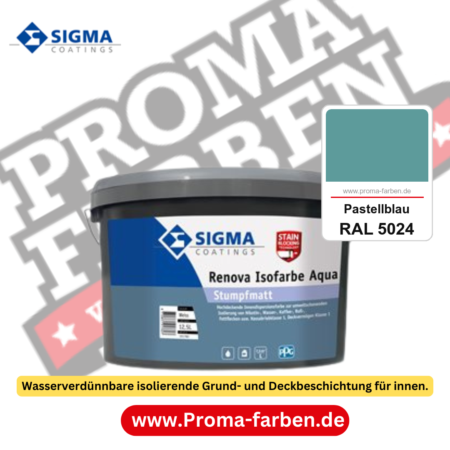 SIGMA Renova Isofarbe Aqua kaufen bei Proma Farben RAL 5024 Pastellblau