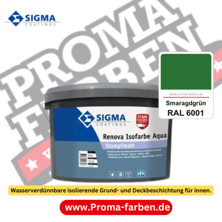 SIGMA Renova Isofarbe Aqua kaufen bei Proma Farben RAL 6001 Smaragdgrün